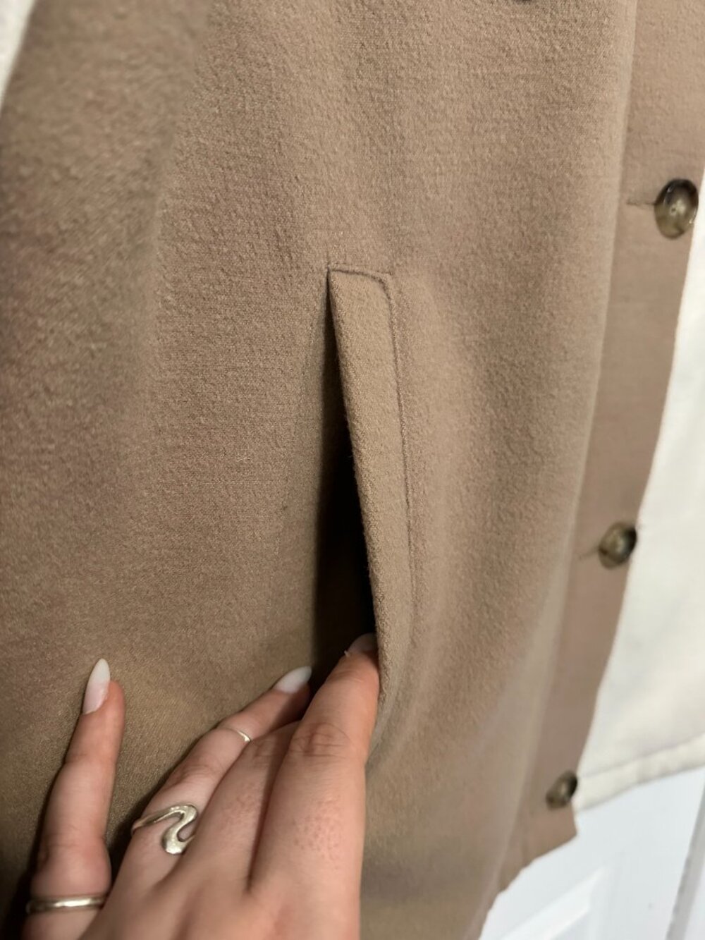 [SOLD] Hollister Brown Shacket - Long Wool Shirt Jacket Medium - Picture 8 of 10